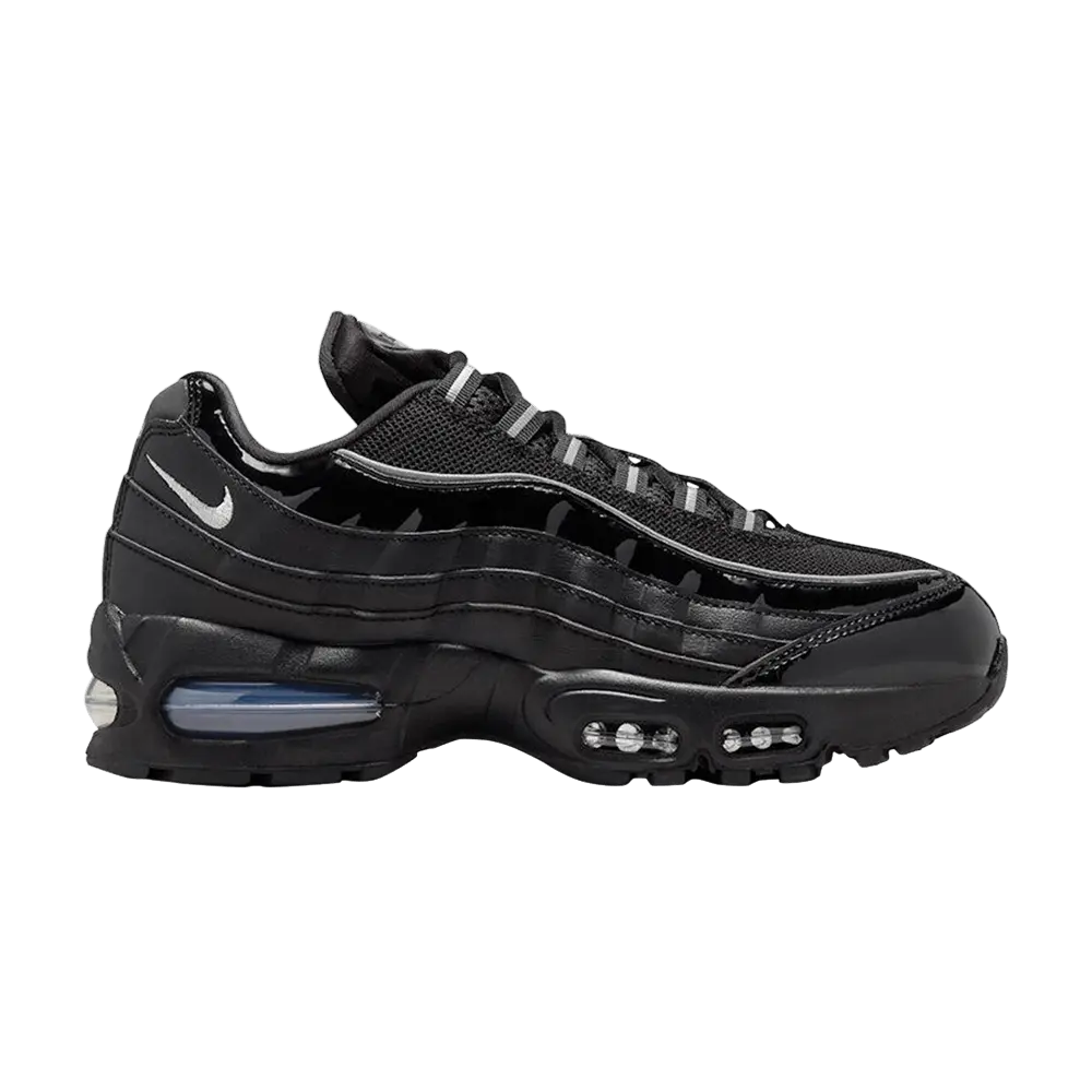 Nike Womens Air Max 95 OG 'Black Patent' (women's sizes) Black/Reflect Silver/White/Metallic Silver running shoes IB6397 001
