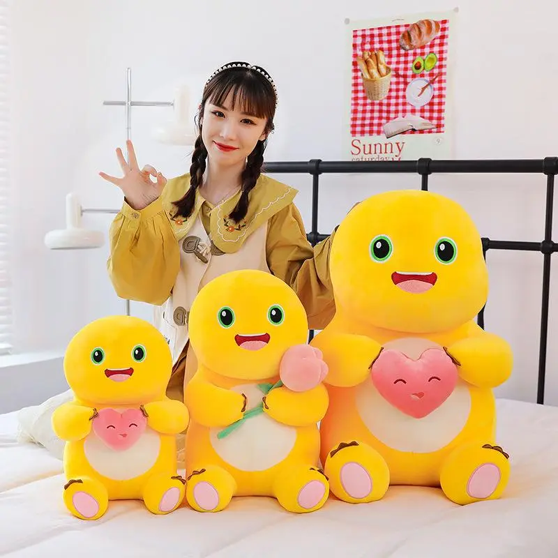 35cm Cute Nailong Milk Dragon Plush Toy Animals Dragon with Heart Rose Flower Cuddly Plushie for Boys Girls Birthday Xmas Gifts