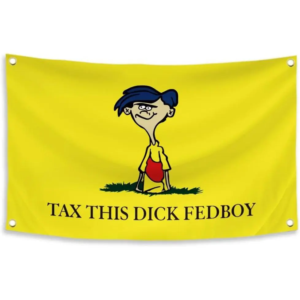 Lightweight Polyester Fabric Tapestry Flag - 40x60in Rectangular Table Backdrop, Double Stitched, Humorous 'Tax This Dick' Print, Home Decor for Organization Gifts, Bedroom Dorm Hanging Banner