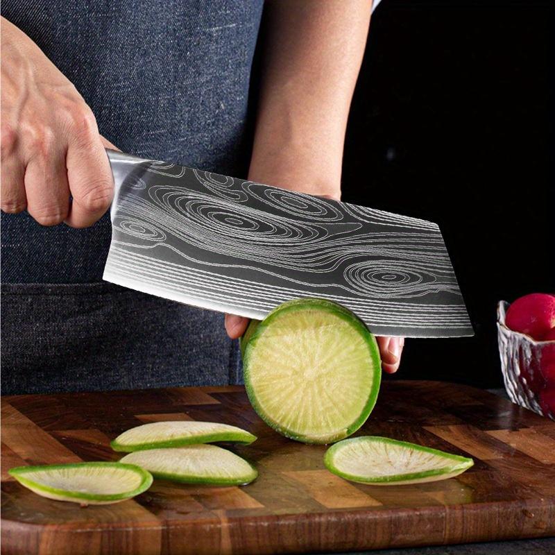 Sharp Stainless Steel Kitchen Knife Damascus-cut Knife Household Cleaver Bone Knife Melon and Fruit Knife Chef's Knife