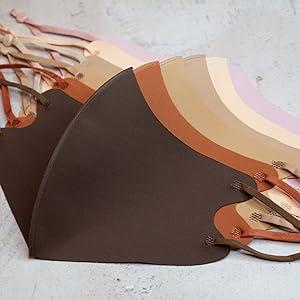 Face Wardrobe Cloth Face Mask.6 Soft Masks Washable Fabric with Adjustable Ear Loops.'Earth Shades’ Pack.Face Mask Reusable and Stretchy.Fabric Face Masks 6 Pieces