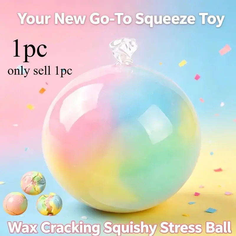 Crackle Soft Rubber Stress Ball with Asmr Crispy Sound and Slow Rebound, Stress Relief Play Toy for Relaxation and Outdoor Fun, Ideal Gift for Parties and Holidays