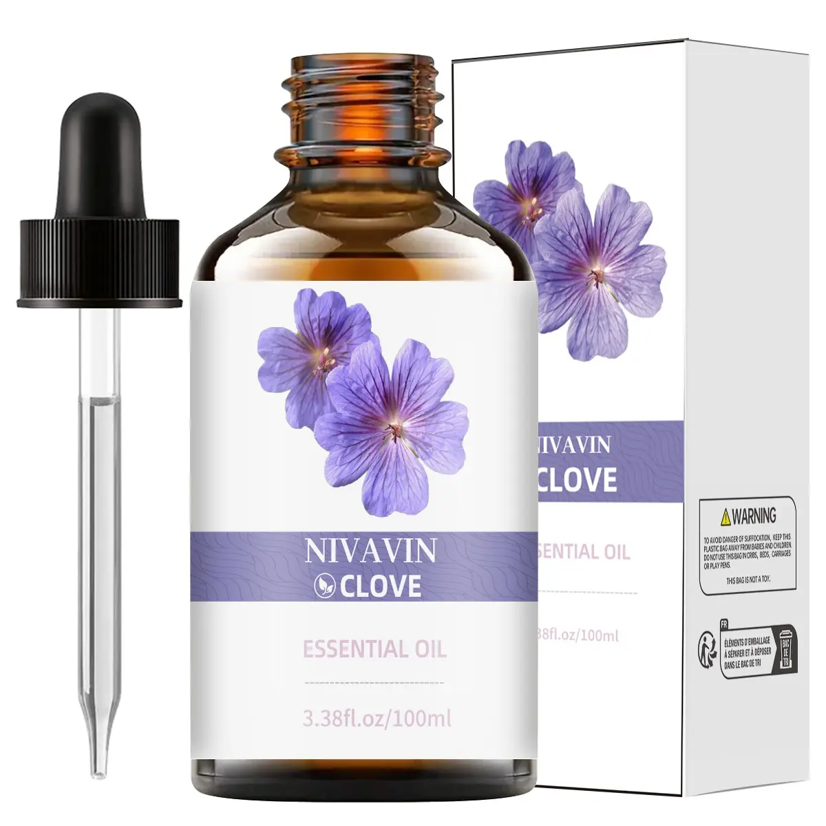 NIVAVIN Clove Aromatherapy Essential Oil 100ml is made from 100% pure natural plant extracts. It has a rich, long-lasting fragrance that is invigorating and helps with sleep. It can be customized for different uses and purposes. A beautiful gift option.