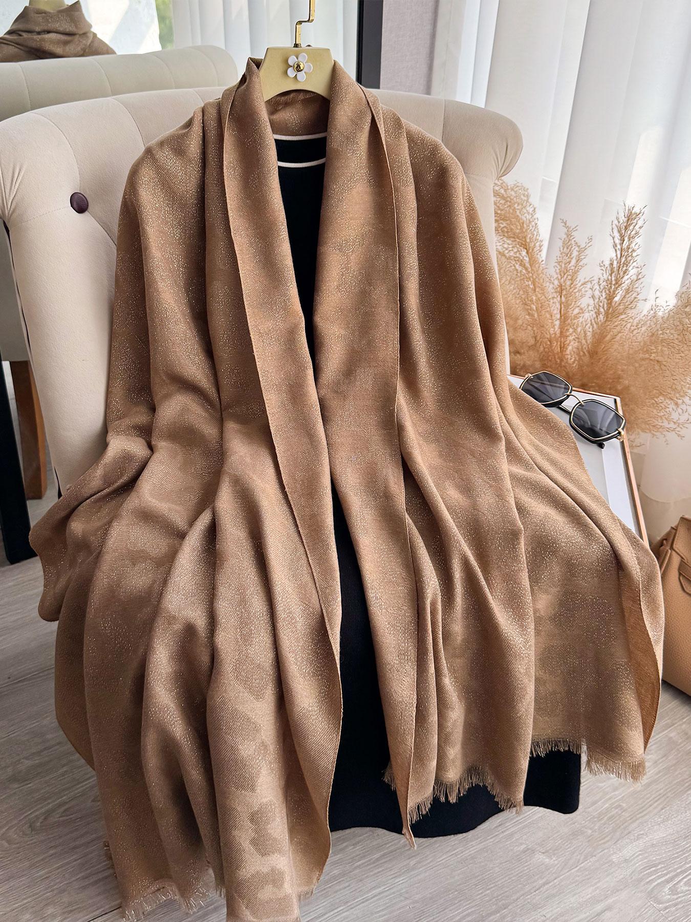 Fringe Edged Leopard Print Scarf, Boho Style Scarf, Fashionable Animal Pattern Shawl for Versatile, Perfect Accessory for All Seasons