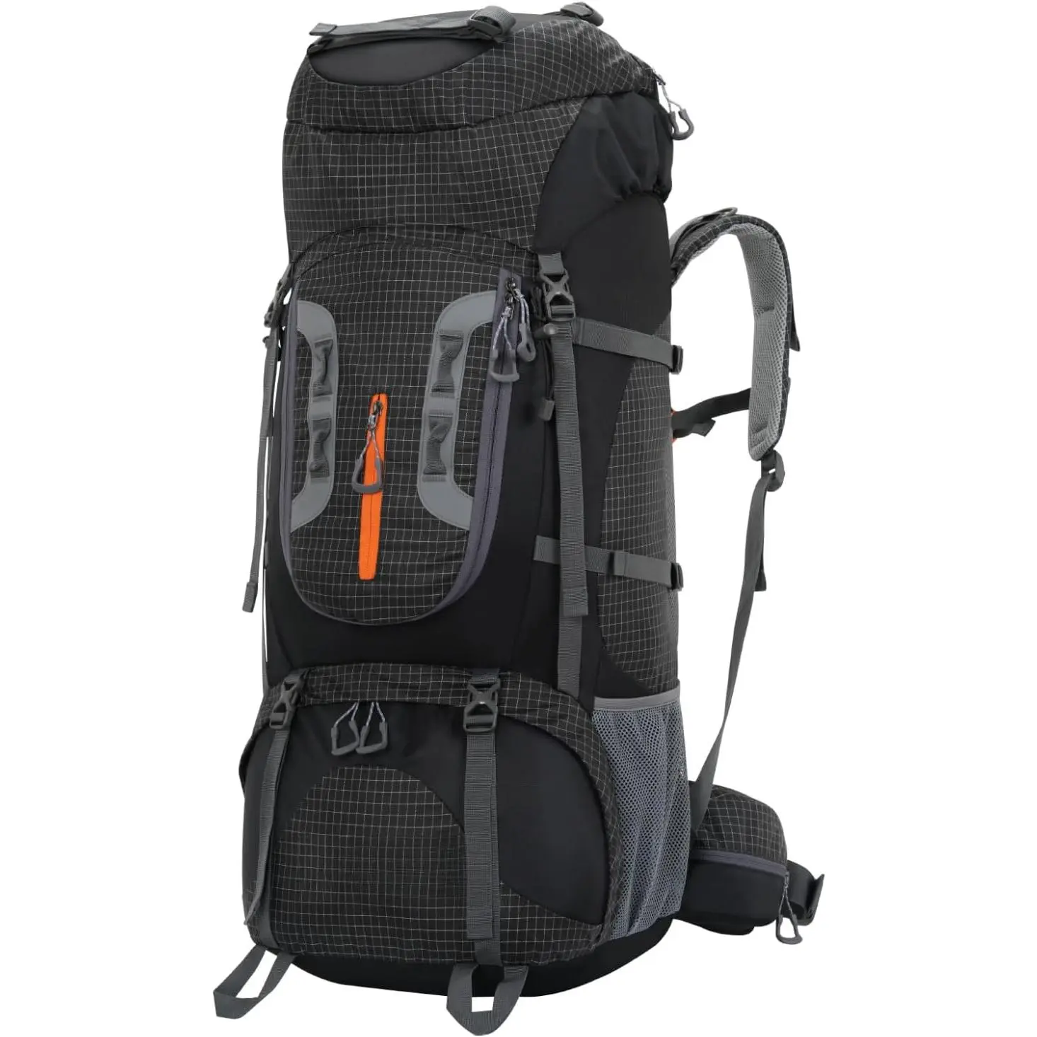 80L Waterproof Hiking Camping Backpack with Rain Cover, Lightweight Outdoor Sport Travel Daypack for Climbing Touring (Black)