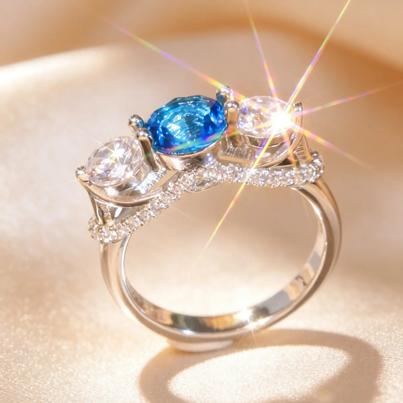 Blue Stone Ring Has The Most Dreamy Sparkle Absolute Jewelry Staple Statement Band Promise Annivry Engagement Bride Wedding Jewelryersa