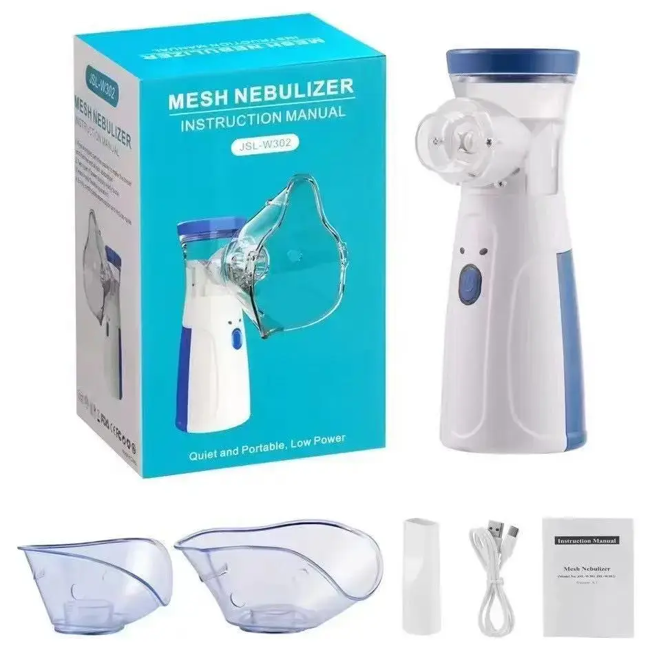 Portable Ultrasonic Nebulizer Machine, Rechargeable Mesh Nebulizer with Adult & Child Masks, Compact USB-Enabled for Home, Travel, Portable Nebulizer Machine