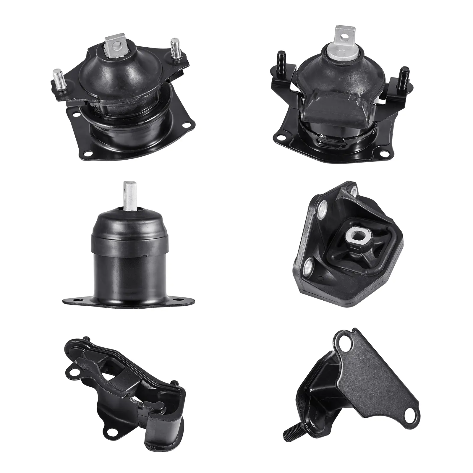 6-Piece Rubberized Engine Motor & Transmission Mount OE Replacement Kit, Set of 6, Compatible with 2003-2007 Honda Accord 3.0L V6, Replaces OE# A4526HY,A4517,A4527HY,A4524,A4544,A4525, Ensures Secure Support