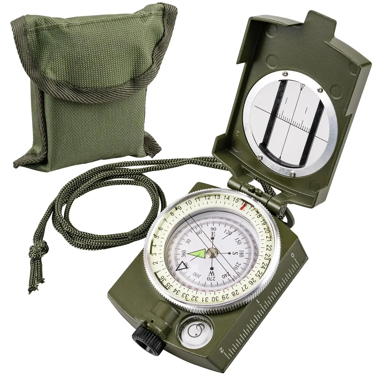Tactical Waterproof Compass Set with Lanyard & Pouch – Military-Style Orienteering Navigation Compass for Hiking, Camping, Boating, Map Reading & Outdoor Survival Gear
