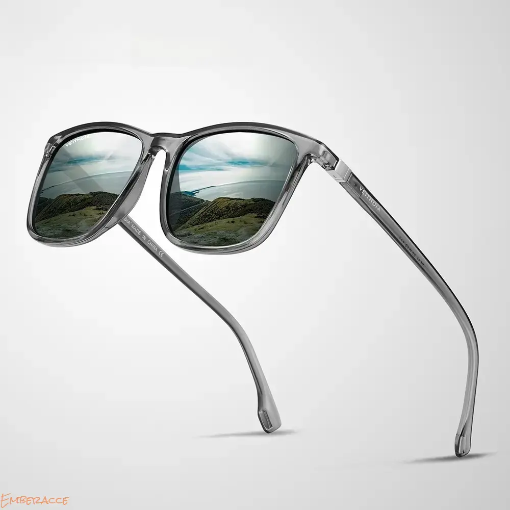 Polarized Sunglasses for Men Women, Classic Square Frame UV Protection Anti Glare Outdoor Eyewear, Lightweight Resin Lens Driving Glasses for Fishing Hiking Camping Beach Travel Sports Summer Accessories