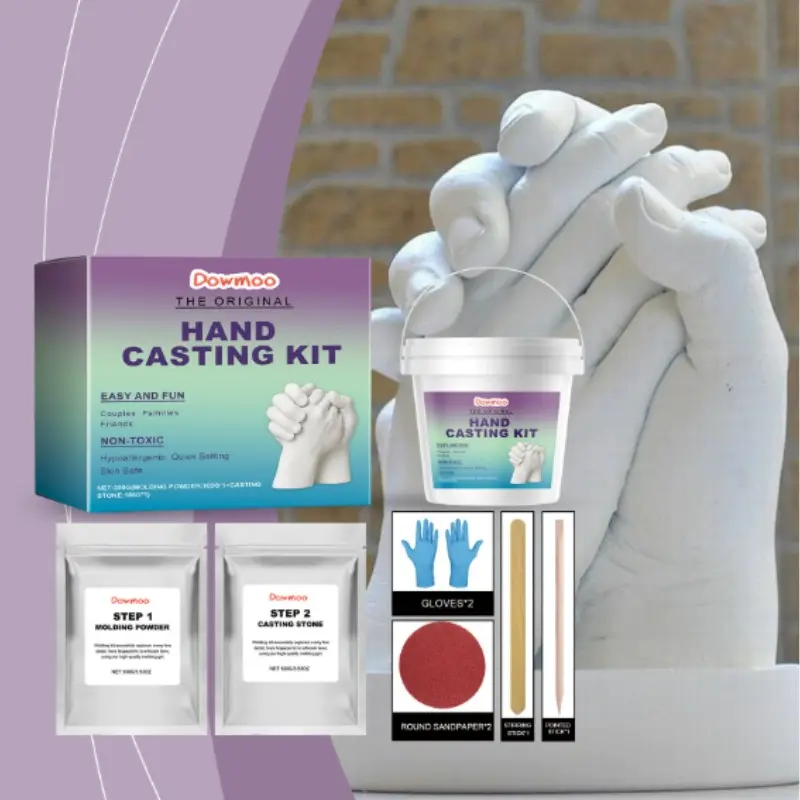 Hand Mold Powder DIY Kit, 3D Handprint Memorial Casting Set, Creative Couple Souvenir Craft, Home Decor Artisan Project