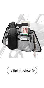 SUNDAY MIRTH Large Walker Tote Bag with Cup Holder, Folding Walker Attachment Hands-Free Storage Basket Mobility Aid Accessory Pouch for Elderly, Senior, Purple