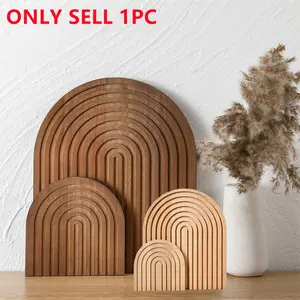 Wooden Wave Shaped Cutting Board, 1 Count Boho Style Decorative Wooden Cutting Board, Home Decor for Kitchen Dining Room
