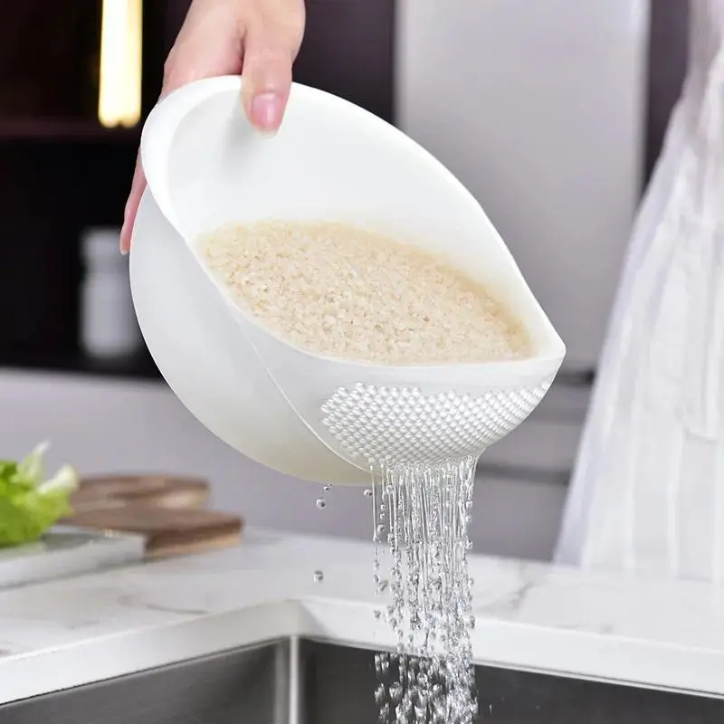 Rice Washing Filter Beans Strainer Basket Colander Plastic Sieve Fruit Vegetable Bowl Drainer Cleaning Tools Home Kitchen Tools