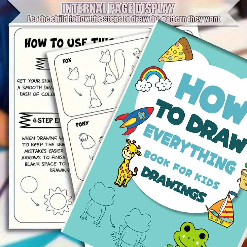 200+ Step Drawing Book, Guide for Art Lovers, Creative Learning, Durable Paper, Step-By-Step Instructions, Perfect Gift for Birthdays, Christmas, Easter