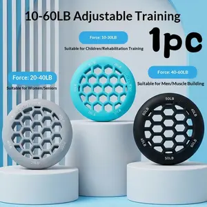 Silicone Hand Exercise Ball, 3 Adjustable Resistance Levels (10-60 Lbs), Soft Honeycomb Grip, Relieves Stress, Strengthens Muscles