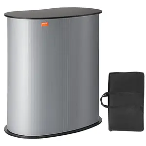 VEVOR Portable Tradeshow Podium Table, 35.43" x 19.29"x 37.01", Display Exhibition Counter Stand Booth Fair with Wall, Foldable Promotion Retail Bar Table Pop Up Podium Counter with Carrying Bag