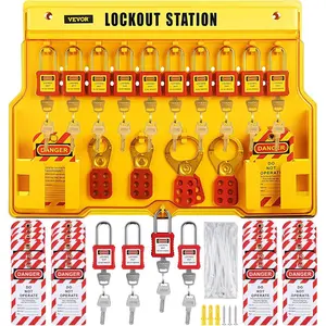 VEVOR 42 PCS Lockout Tagout Kits, Electrical Safety Loto Kit Includes Padlocks, 5 Kinds of Lockouts, Hasps, Tags Ties, Box, Lockout Safety Tools for Electrical Risk Removal in Industrial, Machinery