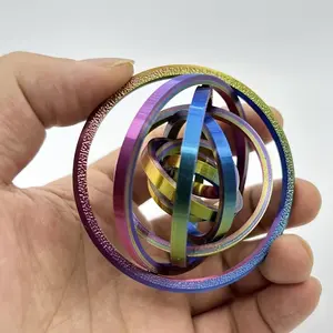 SleekHush 8-Ring Fidget Spinner - Colorful Multi-Ring Design, Portable, Freely Rotating Decompression Squeeze Toy for Stress Relief, Indoor & Outdoor Leisure Use