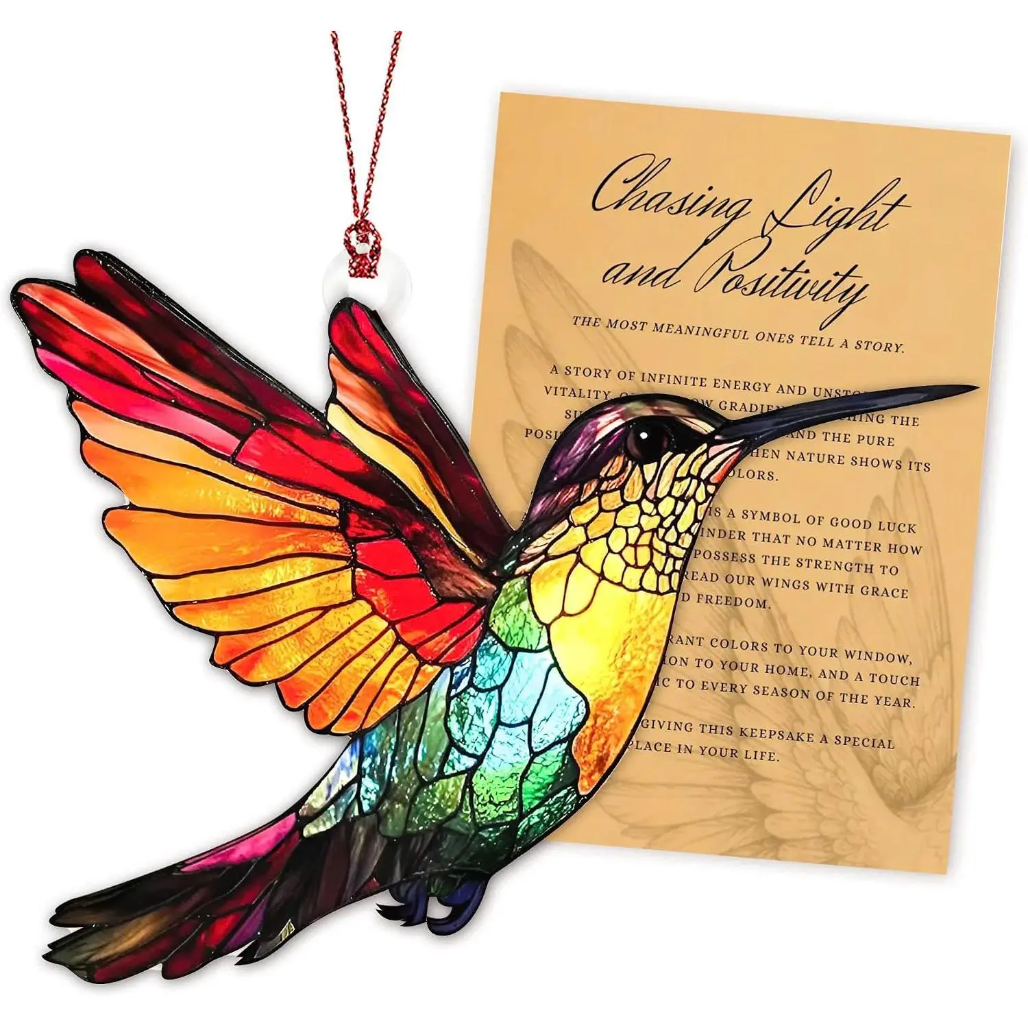 Hummingbird Gifts for Women, Colorful Suncatcher Hummingbird Ornament, Bird Ornaments for Tree,  Decor for Door, Yard, Outdoor or Windows,  Decor, Birthday  for Mom