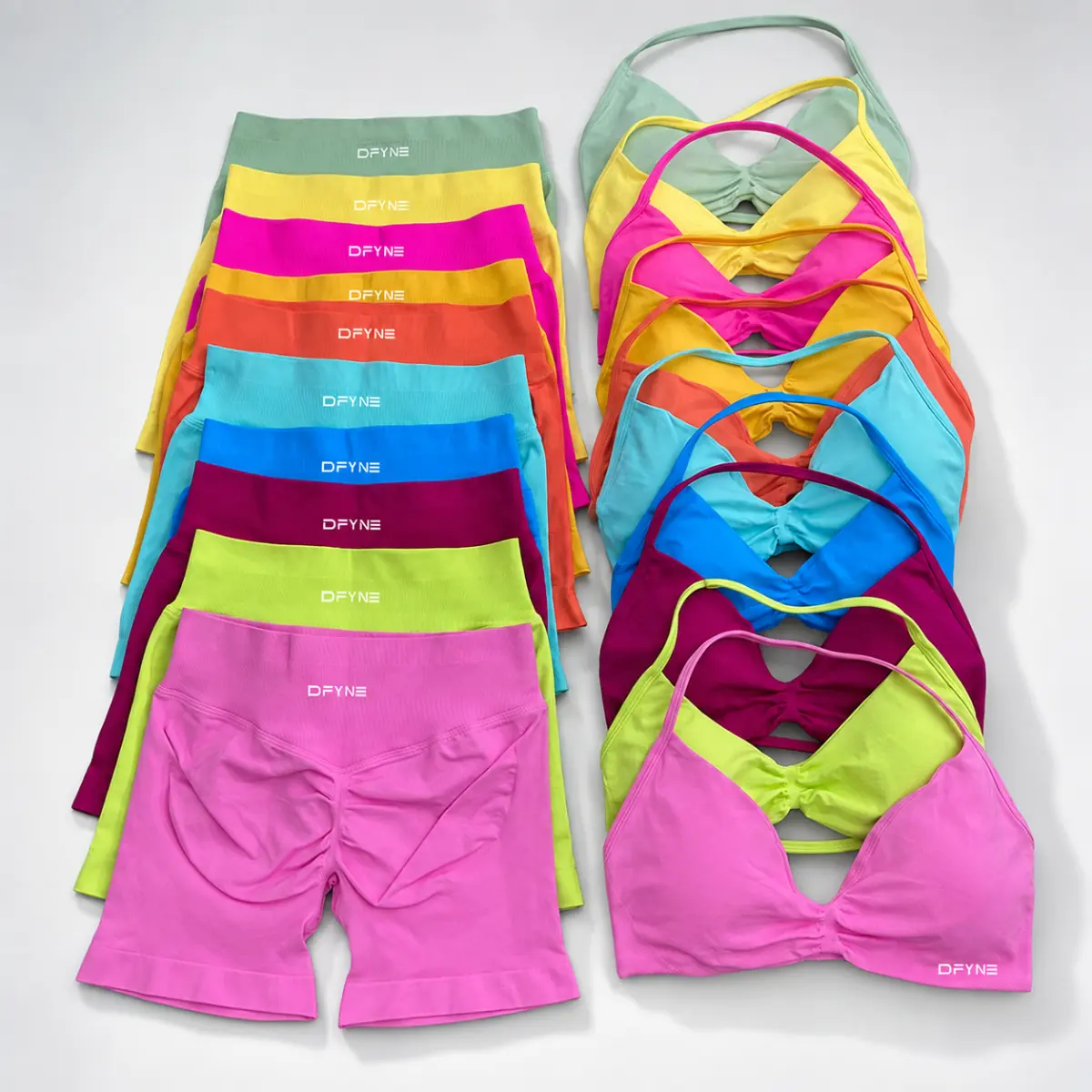 DFYNE Women's Sculpting Workout Set Sports Bra & High Waist Yoga Activewear Gym Outfit