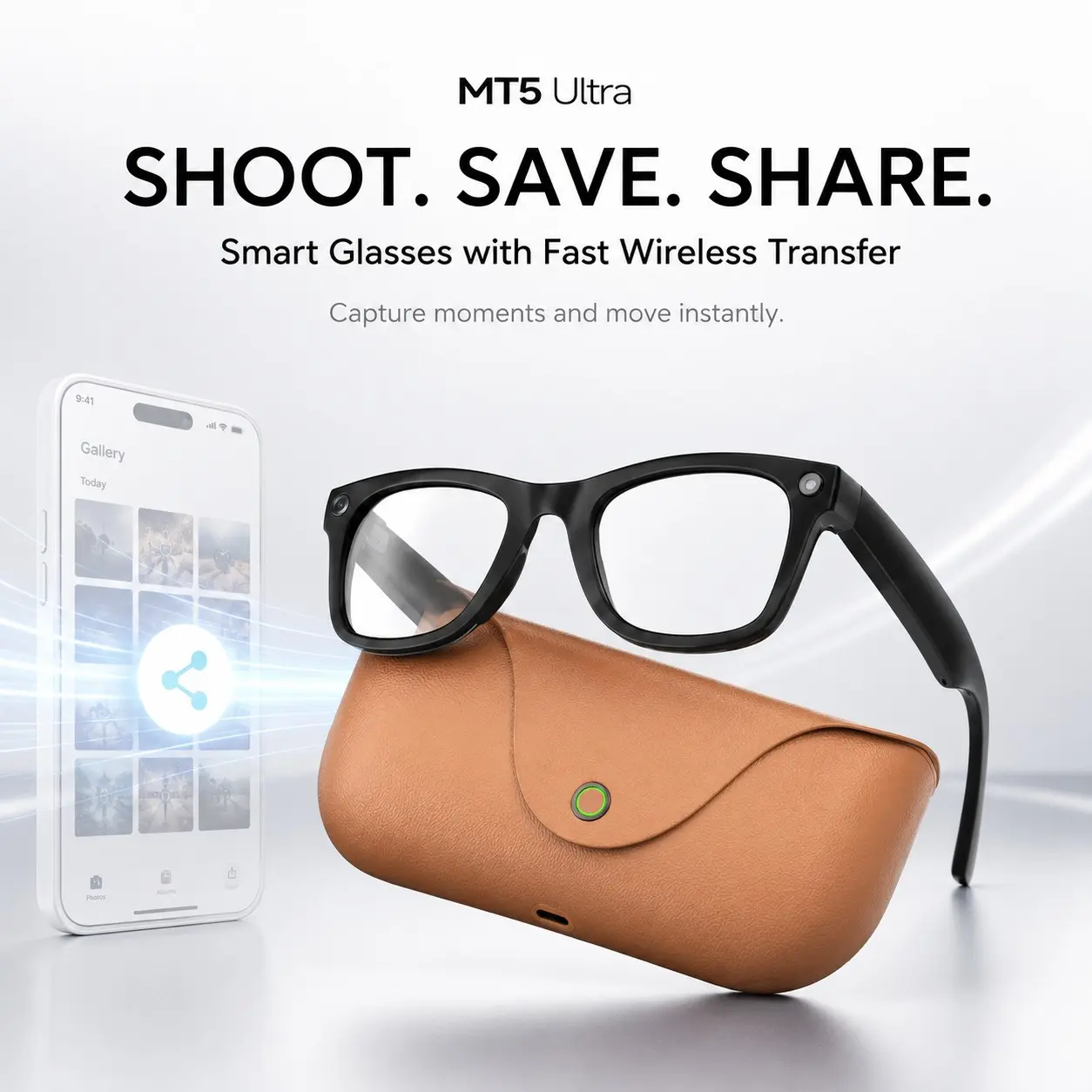 96H Long Standby Smart Camera Sunglasses, Ai Translator Smart Translation Glasses, Multi-Function Audio Sunglasses, Multifunctional Audio Sunglasses, Studio Quality 3280×2464 Photo & HD Video Footage, Touch Control Bluetooth Call Music