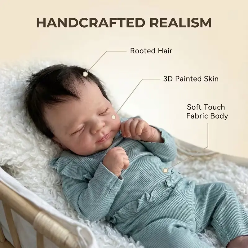 20-Inch Reborn Doll, Adorable with Gift Box, Perfect for Christmas, Halloween, Birthday Gifts, Suitable for Kids Aged 3+