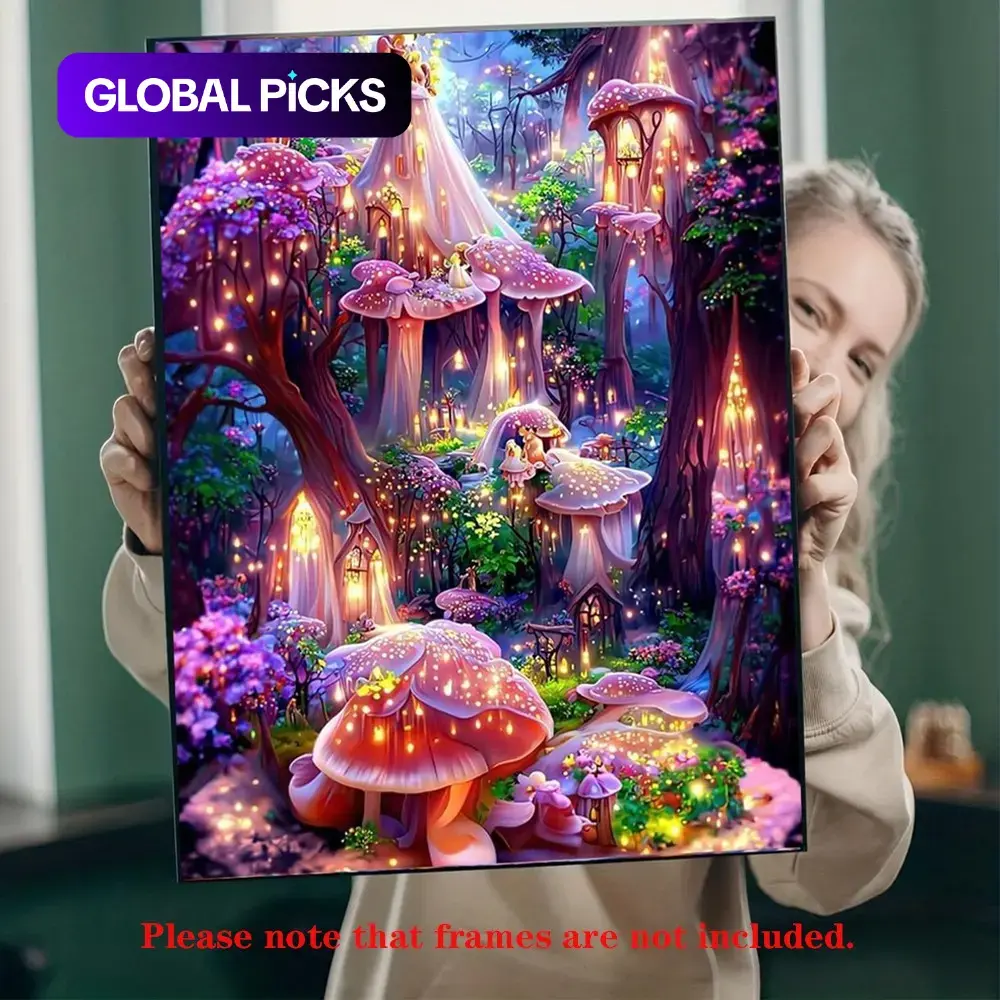 5D DIY Full Drill Round Diamond Painting Kit, Diamond Art Kit, Craft, Dreamy Starry Sky Landscape Pattern, Mosaic Canvas, Home Wall Decor, Halloween & Christmas Gift #GLOBAL PICKS