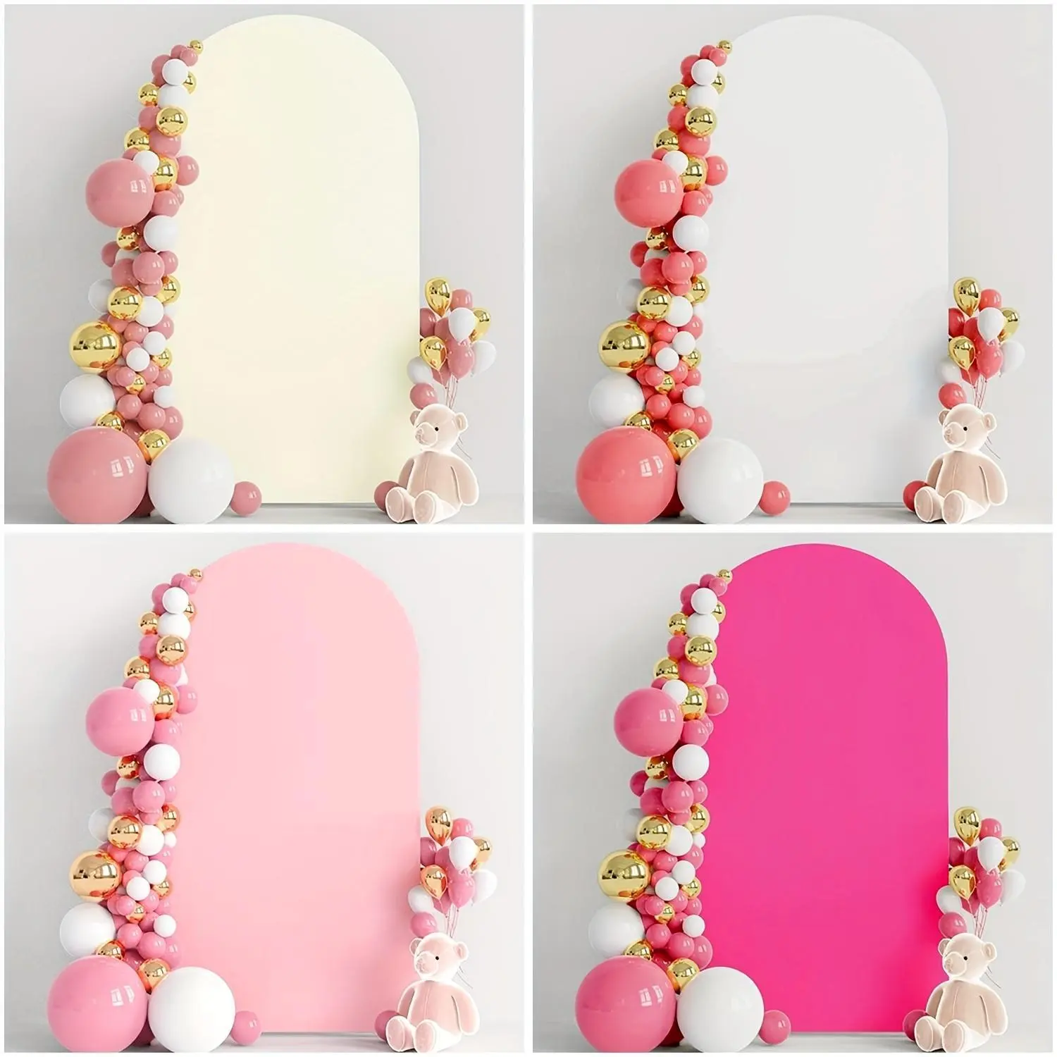 Arch Backdrop Cover Solid Colour Elastic Fabric Photography Background Wedding Supplies Beige Banners Ornaments for Weddings Anniversaries Birthdays and Parties Decoration