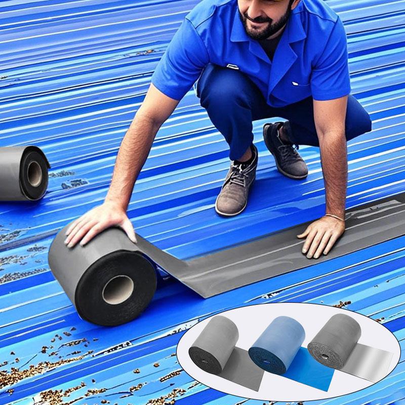 Roof Repair, 1 Roll Repairing Cracks & Loopholes Adhesive Waterproof Tape Suitable for Metallic Surfaces, Wave Tile Container Roofs, Steel Structures, Plastic