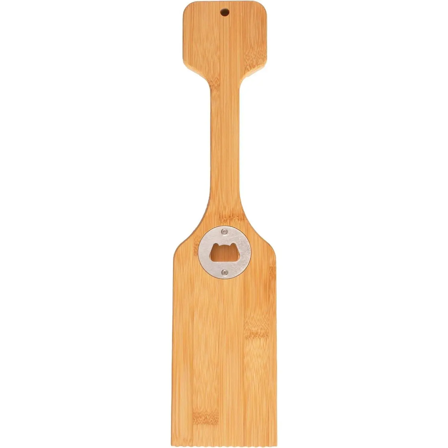 Grill Scraper with Bottle Opener – Bristle-Free Bamboo Wooden BBQ Scraper Tool for Outdoor Grill Cleaning – Ready for All Grates, Charcoal and Gas BBQs
