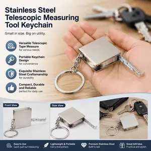 Stainless Steel Keychain Ruler - Dual Scale Measuring Tool, Portable EDC Gadget with Anti-Scratch Design, Micro-Groove for Precision Measurement, Durable Laser Etched Marks, Metric & Imperial.