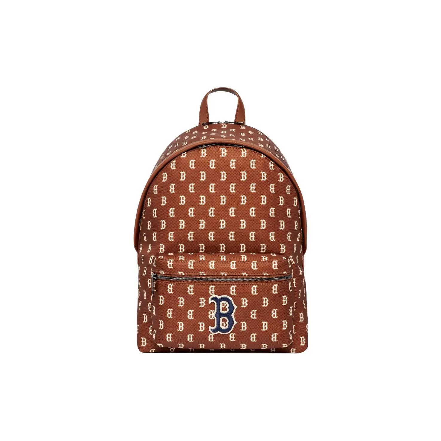 MLB Red Sox Retro Floral Large Capacity Polyester Boston Bag Backpack for High School Students, Unisex Red-Brown