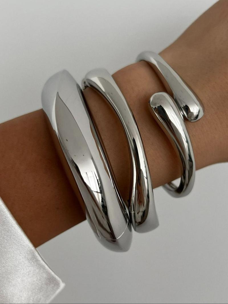 Women's Elegant Geometric Design Bangle Bracelet, Fashionable Bracelet, Fashion Jewelry for Party, Daily Clothing Decor, Trendy Bangles, All-match & Exquisite Jewelry for Birthday Gift