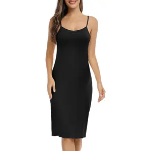 Beauty's WardrobeVlazom Women's Full Slip Dress Adjustable Spaghetti Strap Basic Under Dress Cami Slip Mini Dress Nightwear S-XXL