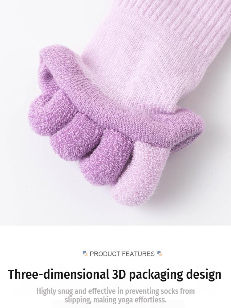 Toe-Separating Yoga Socks - Non-Slip Athletic Socks for Women,#Workout Socks, Pilates Socks & Gym Fitness Socks,Long pressure split-toe socks, anti-slip calf socks