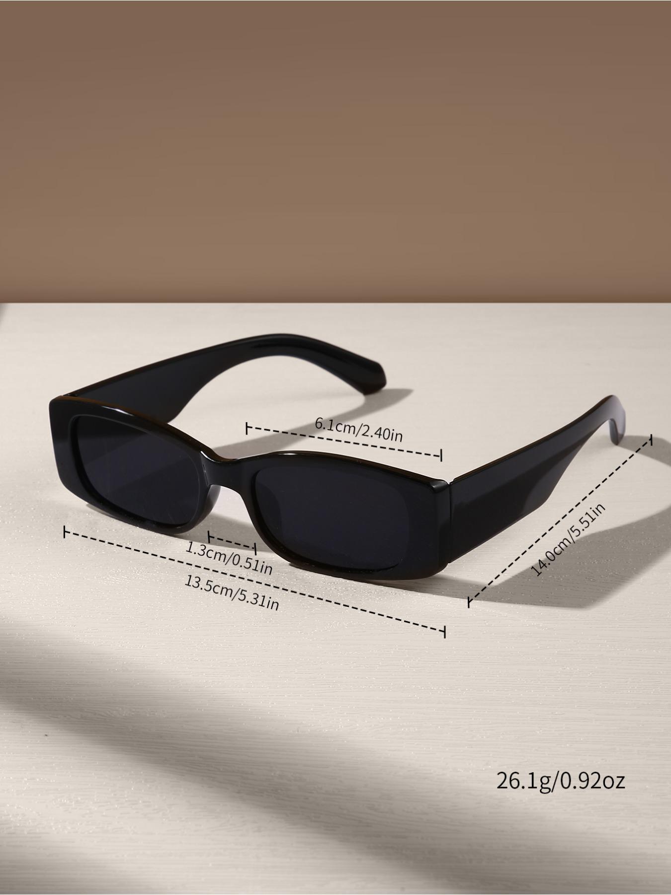 Unisex Vintage Rectangle Frame Sunglasses, Trendy Casual Full Rim Sunglasses for Everyday Use, Fashion Accessories for Outdoor Activities