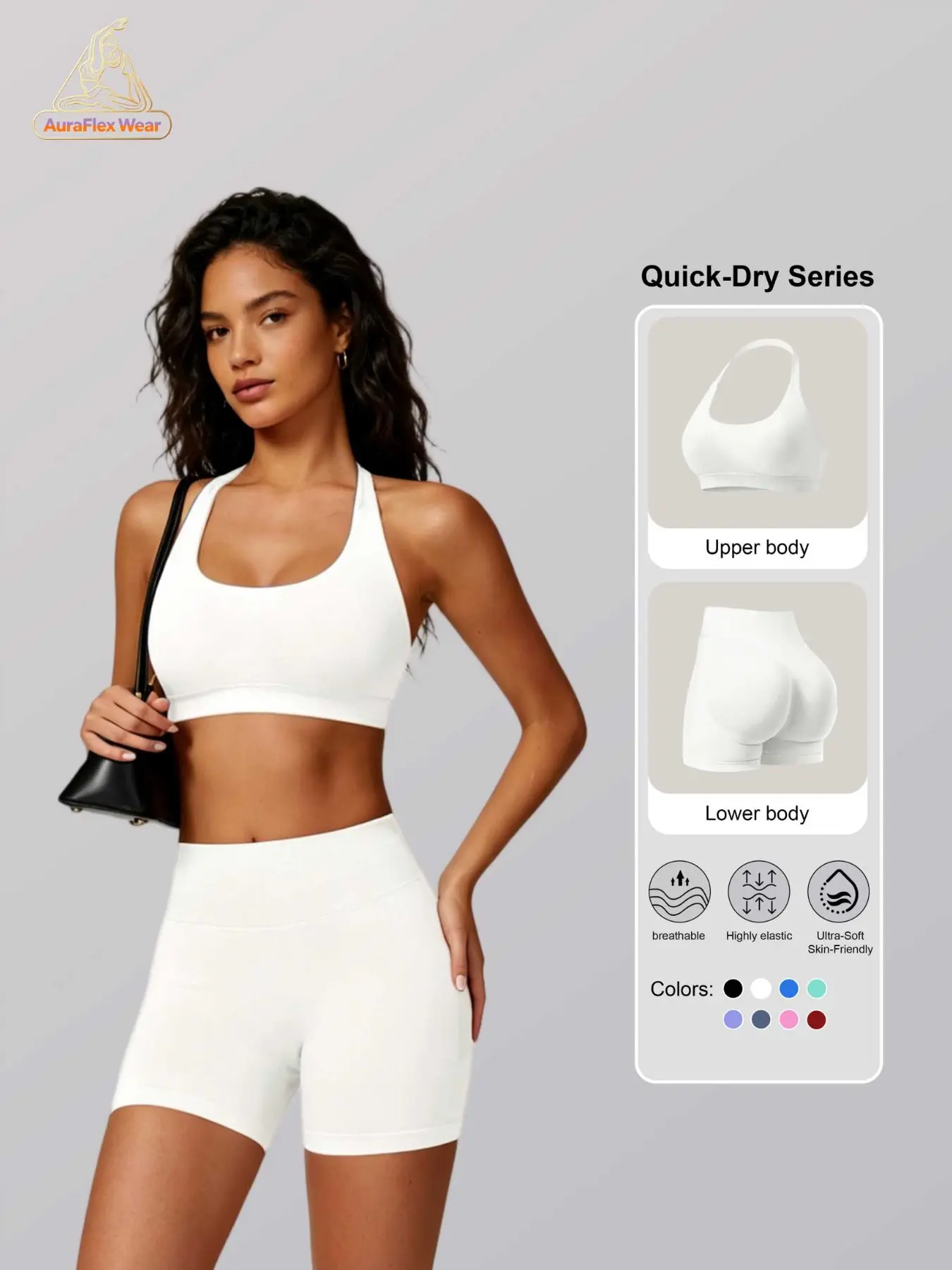 Women's Halter Compression Sportswear Set, Backless Yoga Fitness Top and Shorts, Comfortable Workout, Ideal for Gym and Exercise