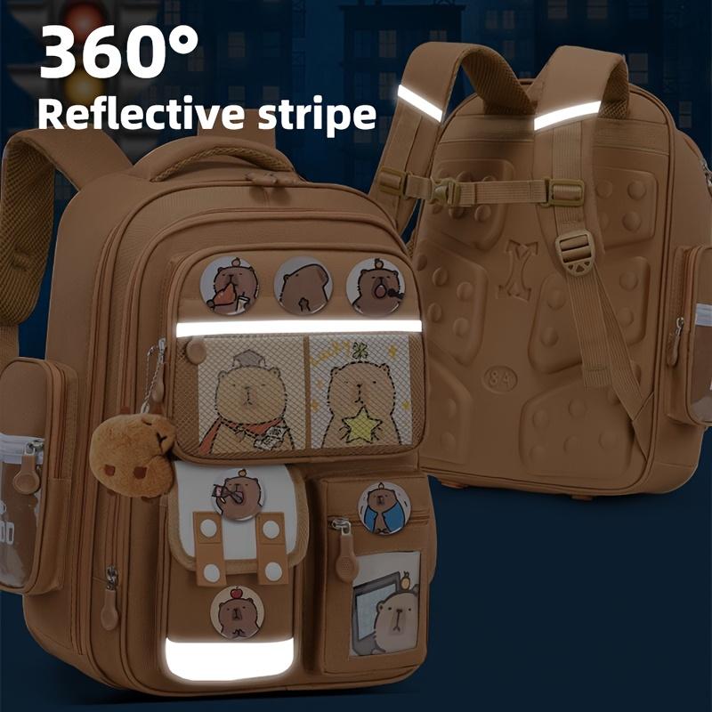 Cute Cartoon Capybara Backpack - Large Capacity Multi-Pocket School Bag with Adjustable Straps, Durable, and Design Students, Casual Daypack |       Design |       Zippered Backpack, School Backpack Girl, Backpack Teenager, Capibara