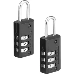 Master Lock Black Set Your Own Combination Luggage Lock, Custom Combo Suitcase Padlock for Travel Bags or Backpacks, 2 Pack, 646T