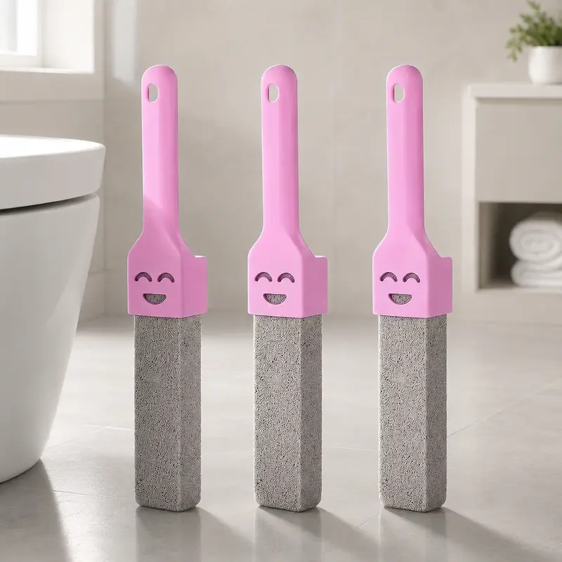 Multifunctional 1-3 Pack Long Handle Pumice Stone Toilet Cleaner - Heavy Duty Limescale & Hard Water Stain Remover, House Cleaning Tools, Bathroom Cleaning Kit Tools for Toilet Bowl Rings, Kitchen Sink