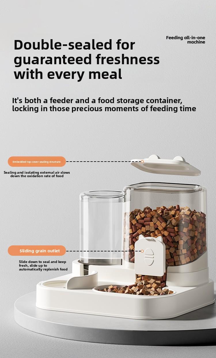 2-in-1 Pet Feeder Water Dispenser for Cats Dogs Dry Wet Separation Automatic Food Water Bowl Dual Use Pet Supplies