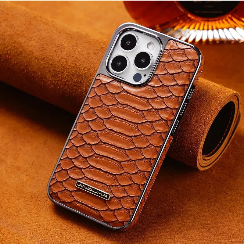 Snakeskin Pattern Business Style Phone Case Casing, 1 Count Anti-drop Durable Cellphone Protective Case, Shockproof Mobile Phone Cover for iPhone 17 16Pro Max 15 14Plus 13 12 Pro Max Plus Air Smartphone Accessories