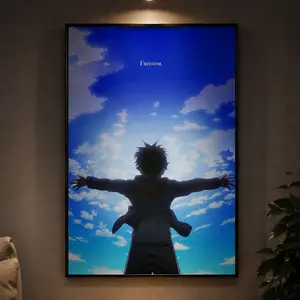 Eren Yeager Freedom Quote Canvas Wall Art Poster, Attack on Titan Anime Inspired Manga Print, Japanese Anime Aesthetic Decor, Waterproof Canvas for Teen Bedroom Living Room Dorm Game Room, Gift for Anime Fans Teens, Otaku Room Decoration