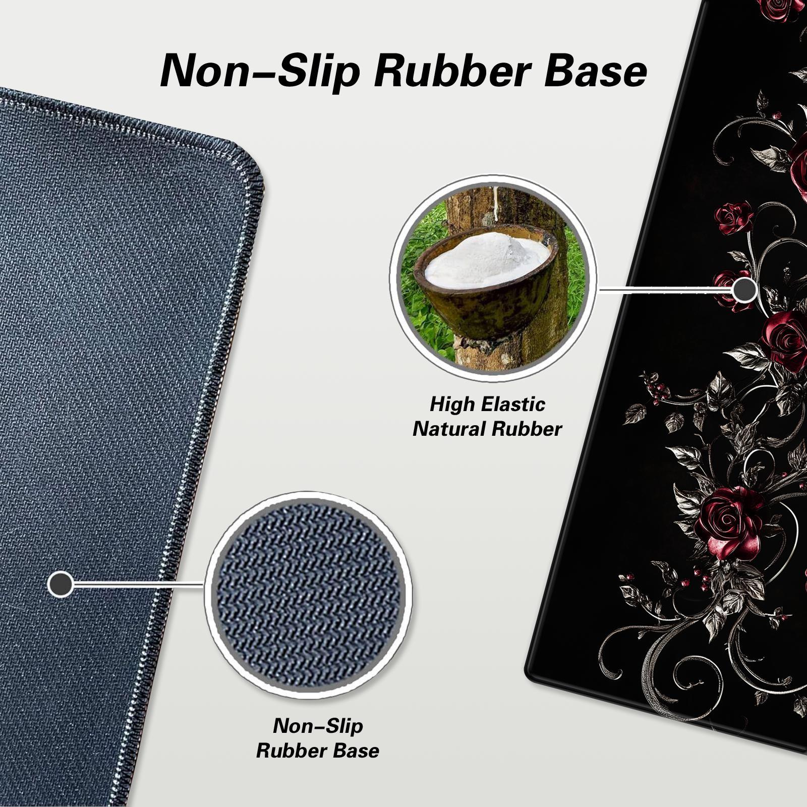 Gothic Rose Pattern Mouse Pad, Rectangle Gaming Mouse Pad, Non-slip Mousepad, Office Desk Keyboard Mouse Mat for Home Office Game Room Desk, Corporate Work Desk Accessories