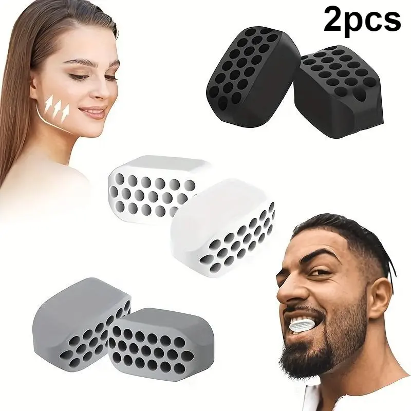 2pc Jawline Exerciser for Men and Women, Facial Fitness Device for Neck and Face Tightening, Enhances Cheekbone and Chin Muscles