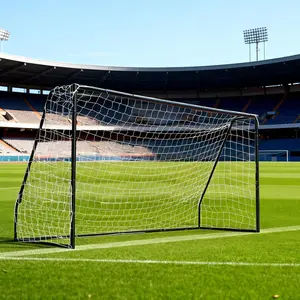 8x5.3 Ft Heavy Duty Galvanized Steel Backyard Soccer Goal with Padded Posts, Weather-Resistant Net, Ground Stakes, Easy Assembly, Black for Children Backyard Practice, Garden, Playground, Park Use