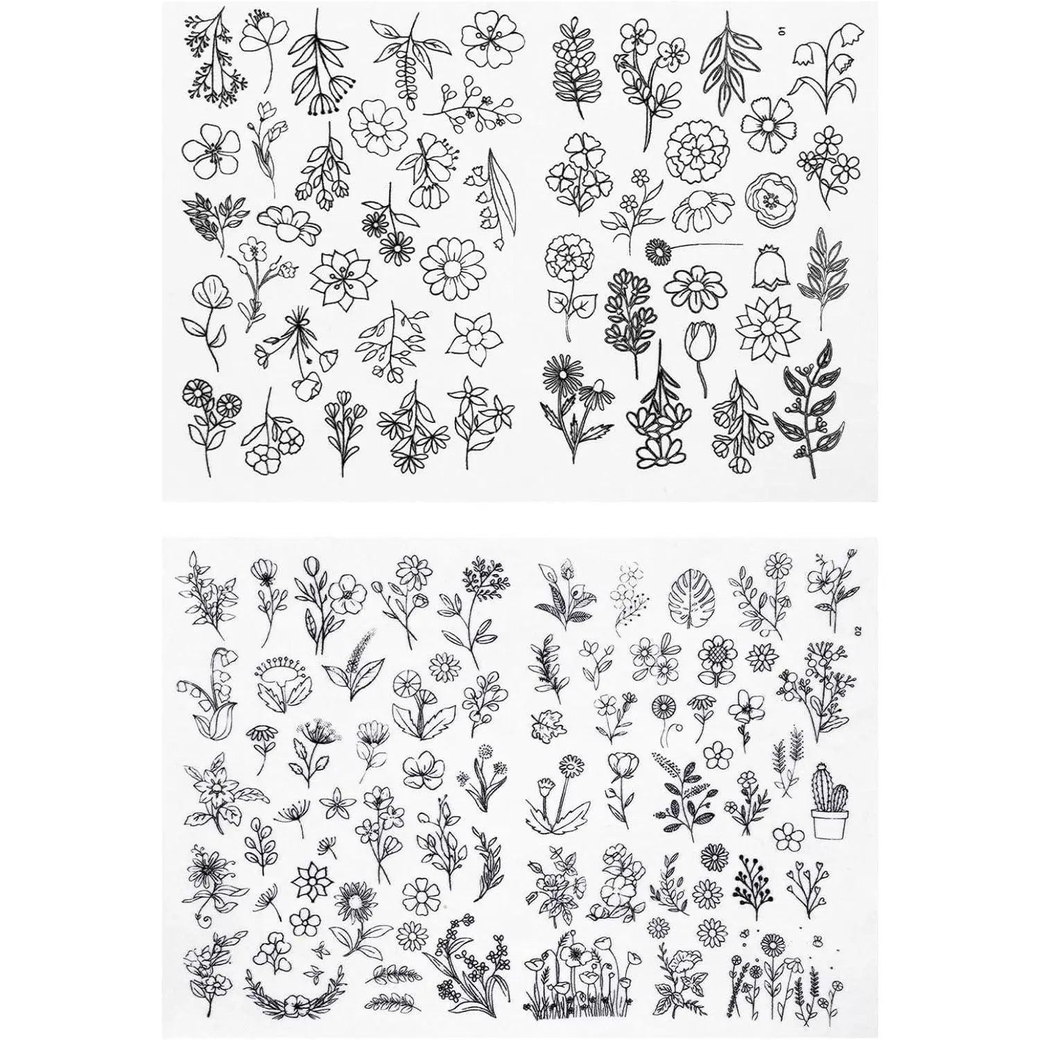 122 count Embroidery Patterns Water Soluble Stick and  Embroider Paper Wash  Embroidery Stabilizers   Patterns Water Soluble Stabilizer for Hand Sewing Lover