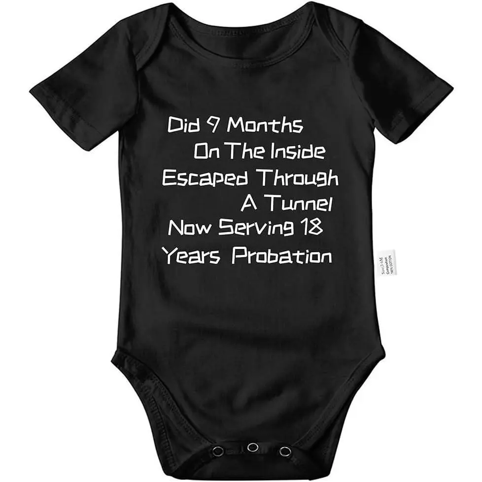 Unisex Baby Bodysuit - 9-Month, 18-Year Tunnel Escape Design, Newborn to Toddler Boys' Jumpsuit Top, Kids' Fashion Outfit