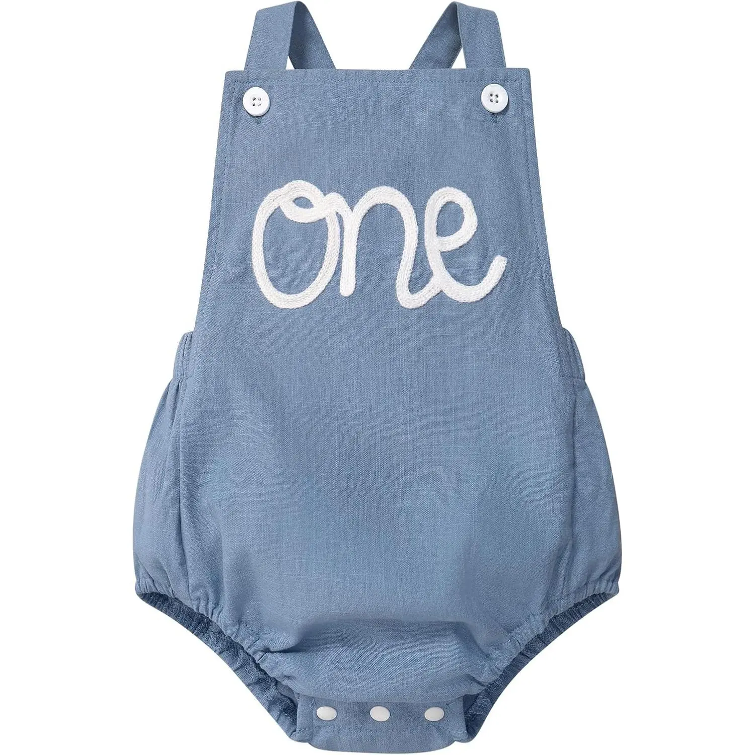 Unisex Baby Boho Backless Overalls Romper - 1st Birthday Outfit for 12-18 Months, Apricot 1 Birthday, Blue+White Style, Cake Smash Photo Shoot, Affordable Prices